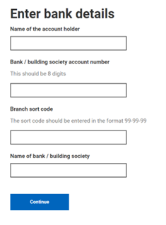 Bank details Bank details